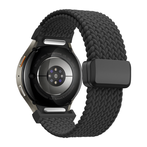 Bandz Samsung Galaxy Watch 4 Classic 42mm Geflochtenes Armband 'Easy Fit' (Schwarz)