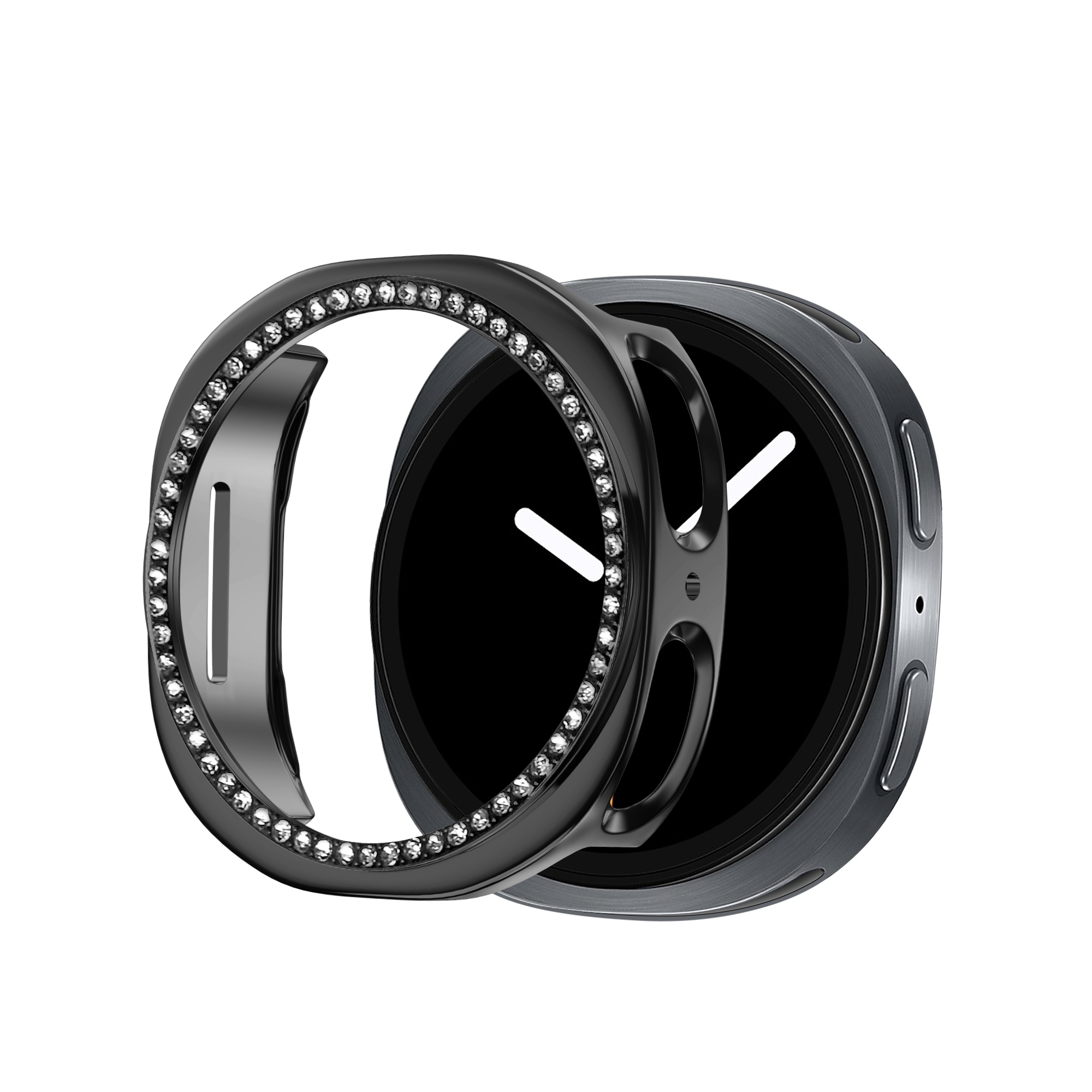 Bandz Samsung Galaxy Watch 8 - 40mm Diamant PC Hülle (Schwarz)