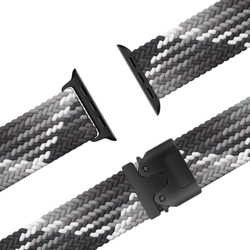 Bandz Apple Watch Ultra Geflochtenes Armband mit P-Schnalle (Mandala Schwarz)
