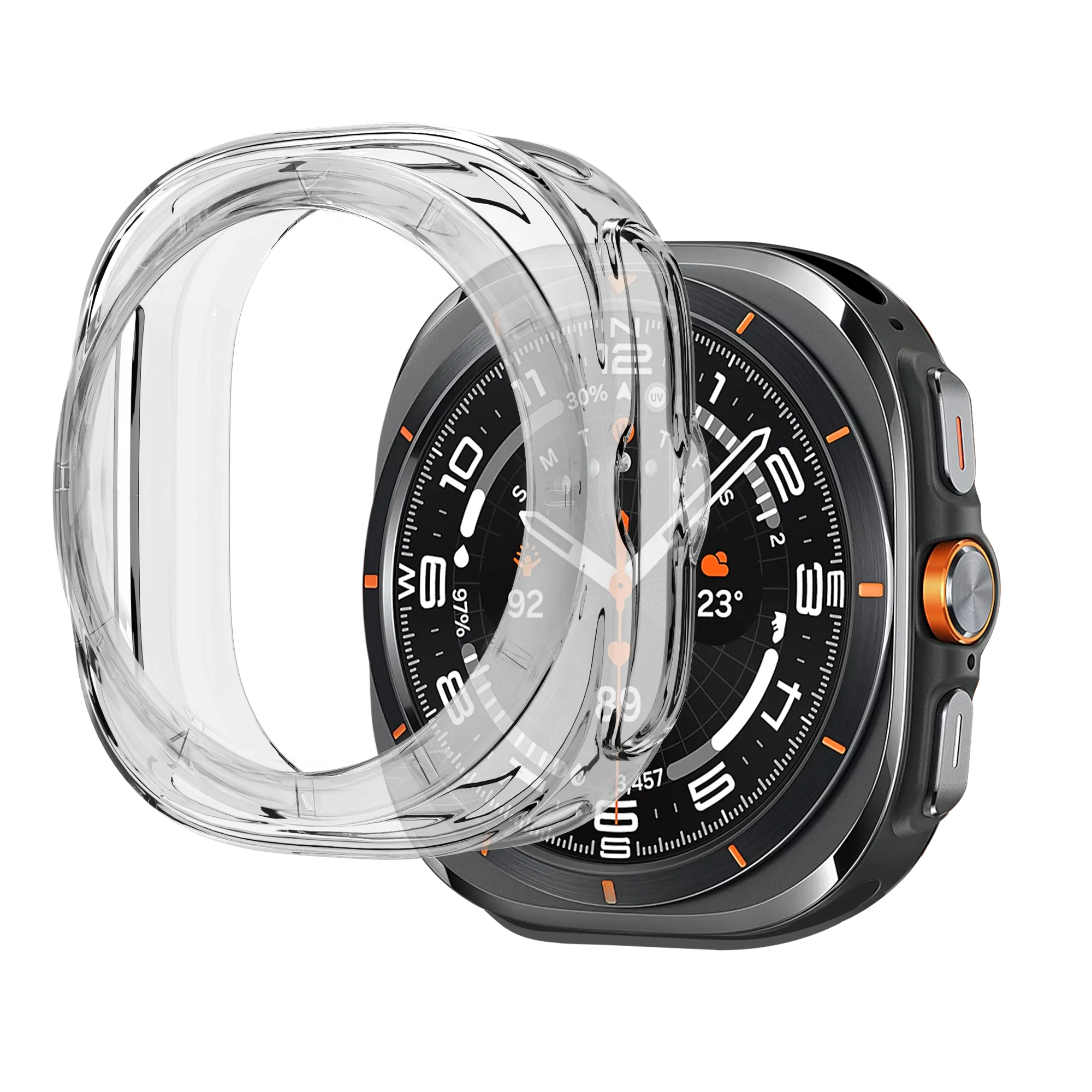 Bandz Samsung Galaxy Watch Ultra Galvanized TPU Case  (Transparent)