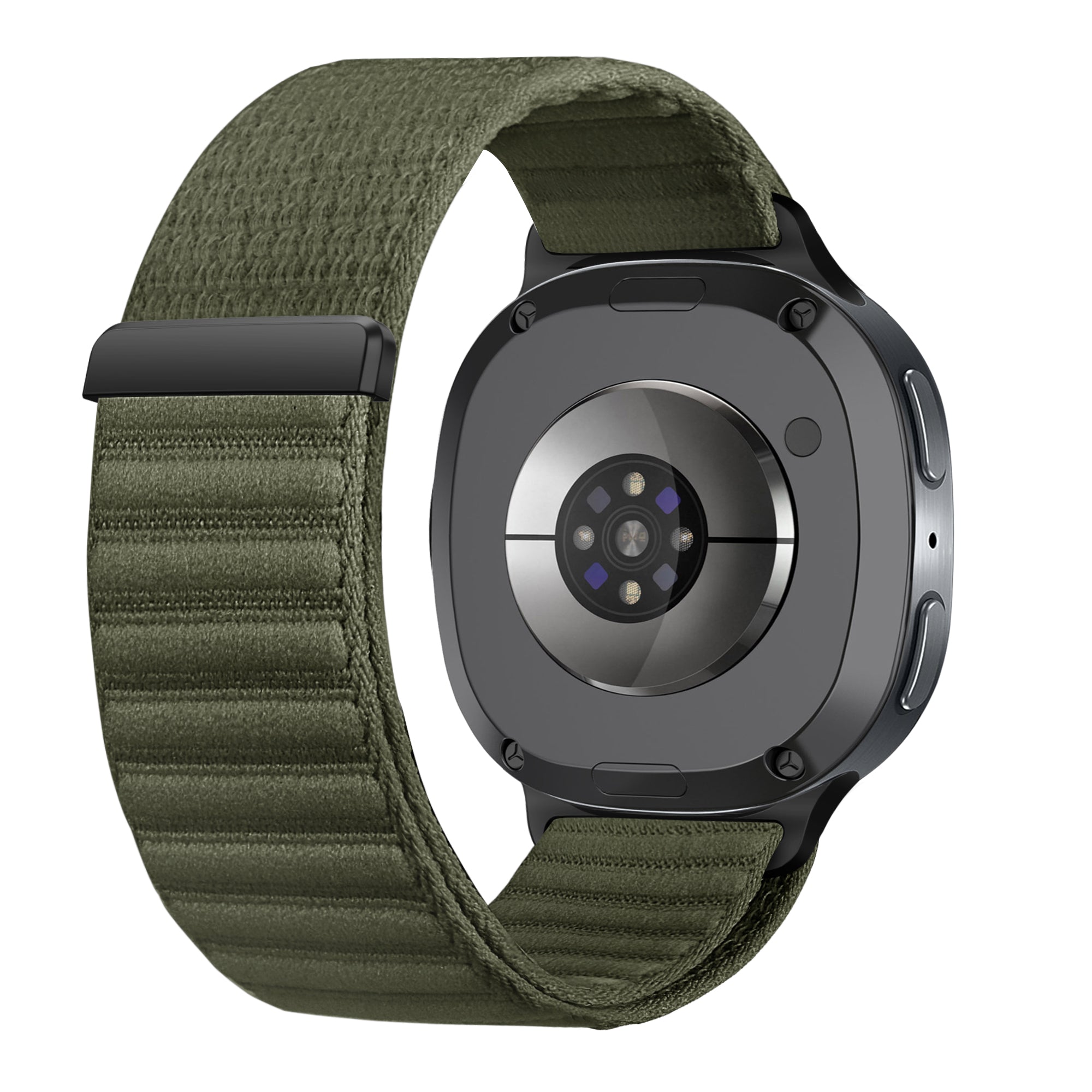 Samsung Galaxy Watch 8 Classic Wave Nylonarmband (Dunkel Grün)