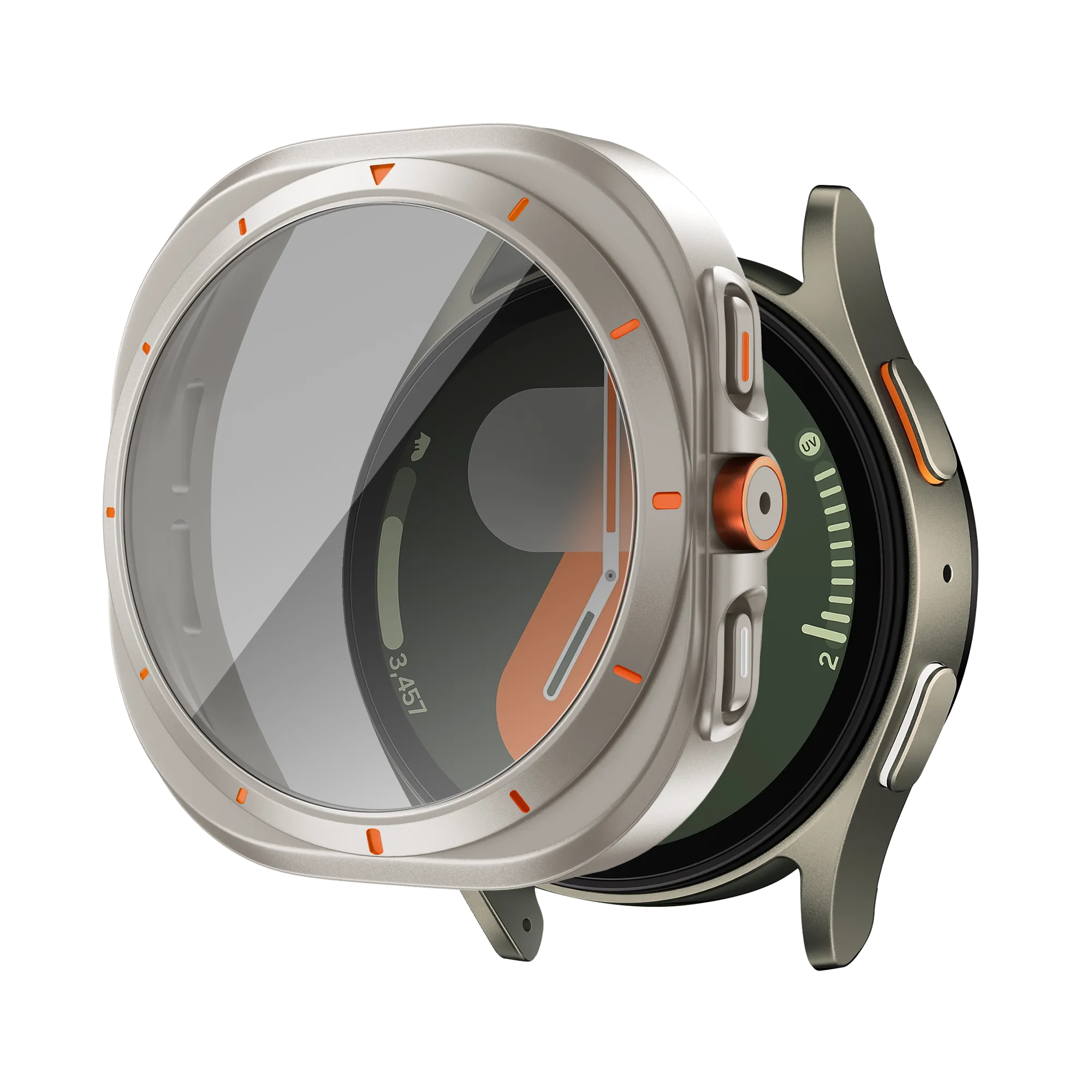 Bandz Samsung Galaxy Watch 7 - 44mm Square PC-Gehäuse mit Glass (Titan)
