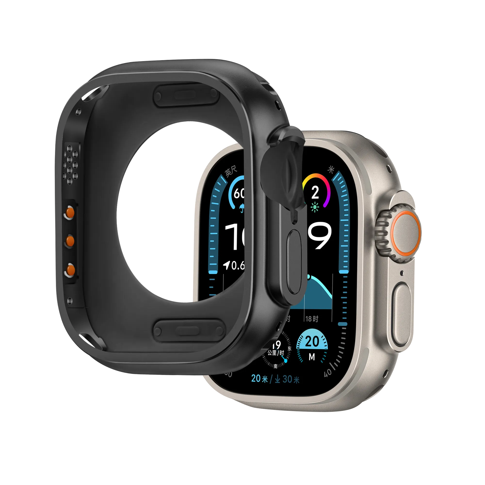 Bandz Apple Watch Ultra - 49mm Metall Hülle (Schwarz)