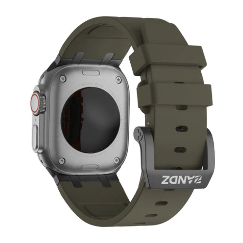 Bandz Apple Watch Silicone Strap 'Luxe Liquid' (Brown With Black)
