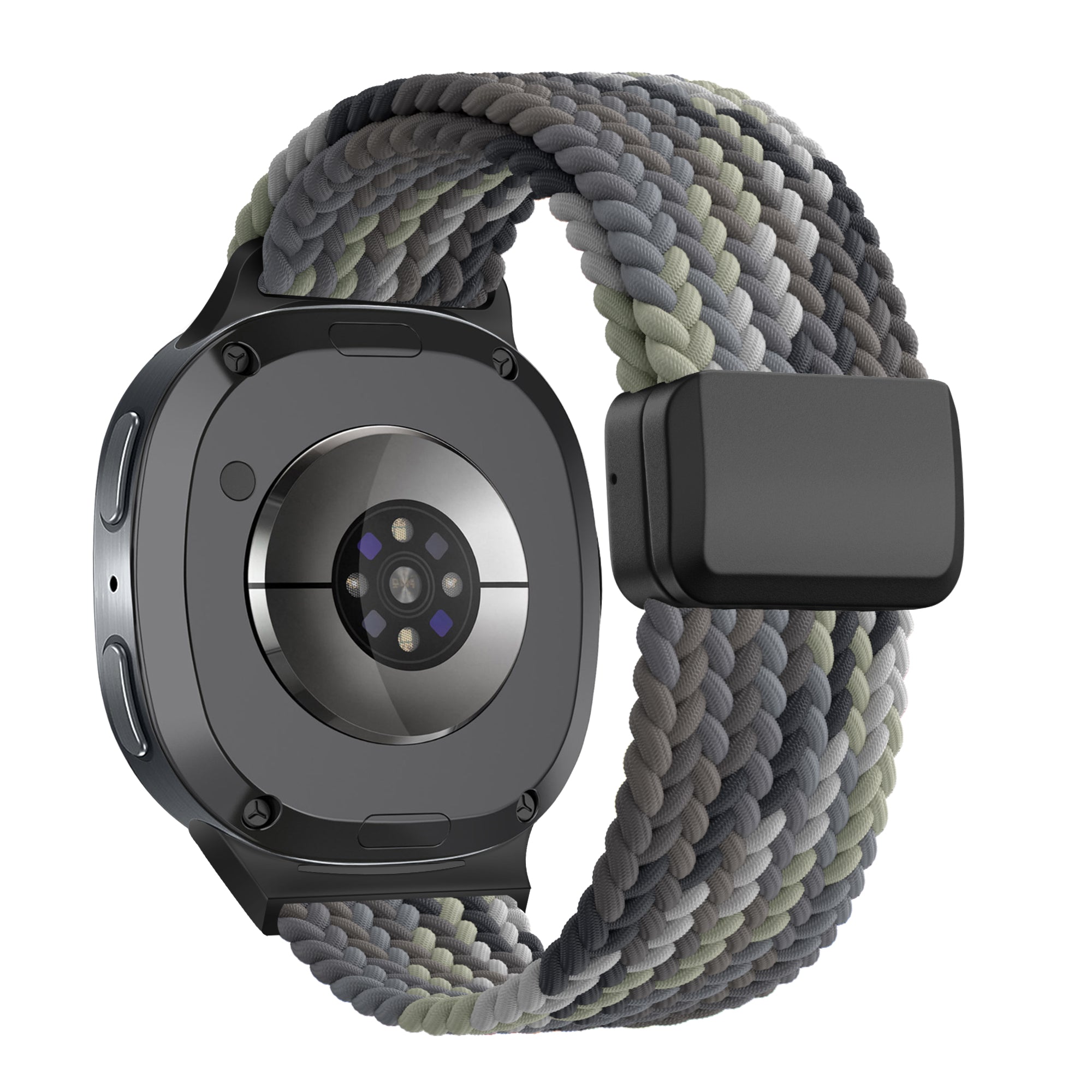 Bandz Samsung Galaxy Watch 8 - 44mm Magnetisches Geflochtenes Armband (Mandala Schwarz)