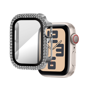 Bandz Apple Watch 10/11 - 42mm Diamond Hülle mit Glass (Silber)
