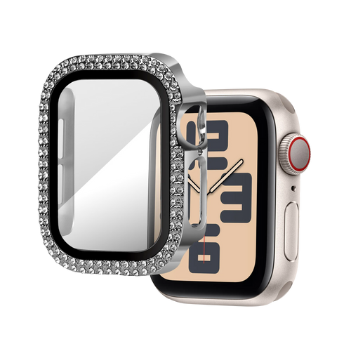 Bandz Apple Watch 10/11 - 42mm Diamond Hülle mit Glass (Silber)