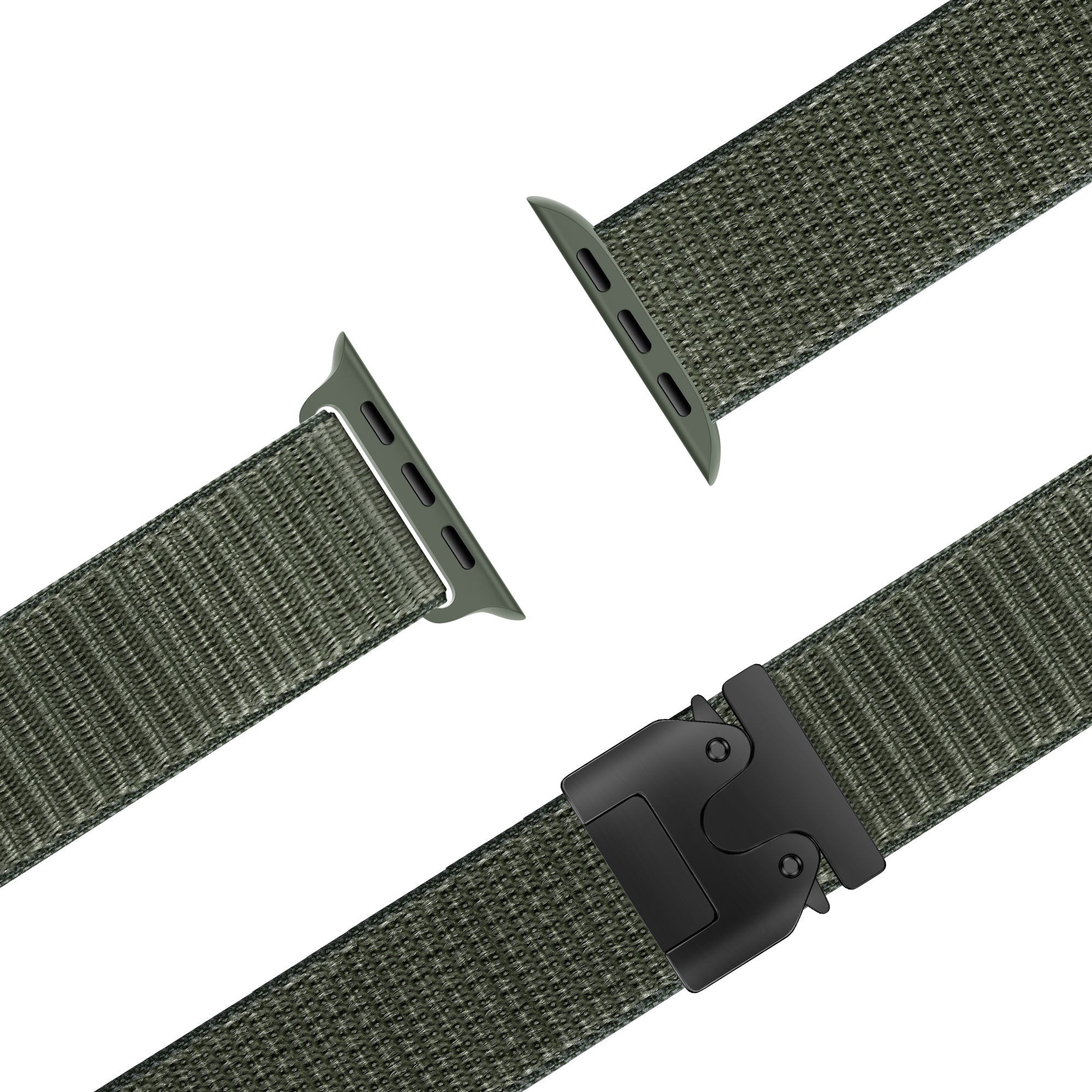 Bandz Apple Watch Nylon Band 'Classic' mit P-Schnalle (Armeegrün)