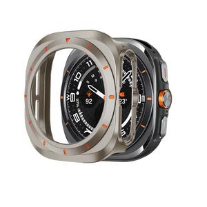 Bandz Samsung Galaxy Watch Ultra Bezel PC Hülle (Titan mit Orange)