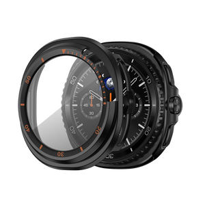 Bandz Samsung Galaxy Watch 8 Classic Bezel Cover mit Glas (Schwarz/Orange)