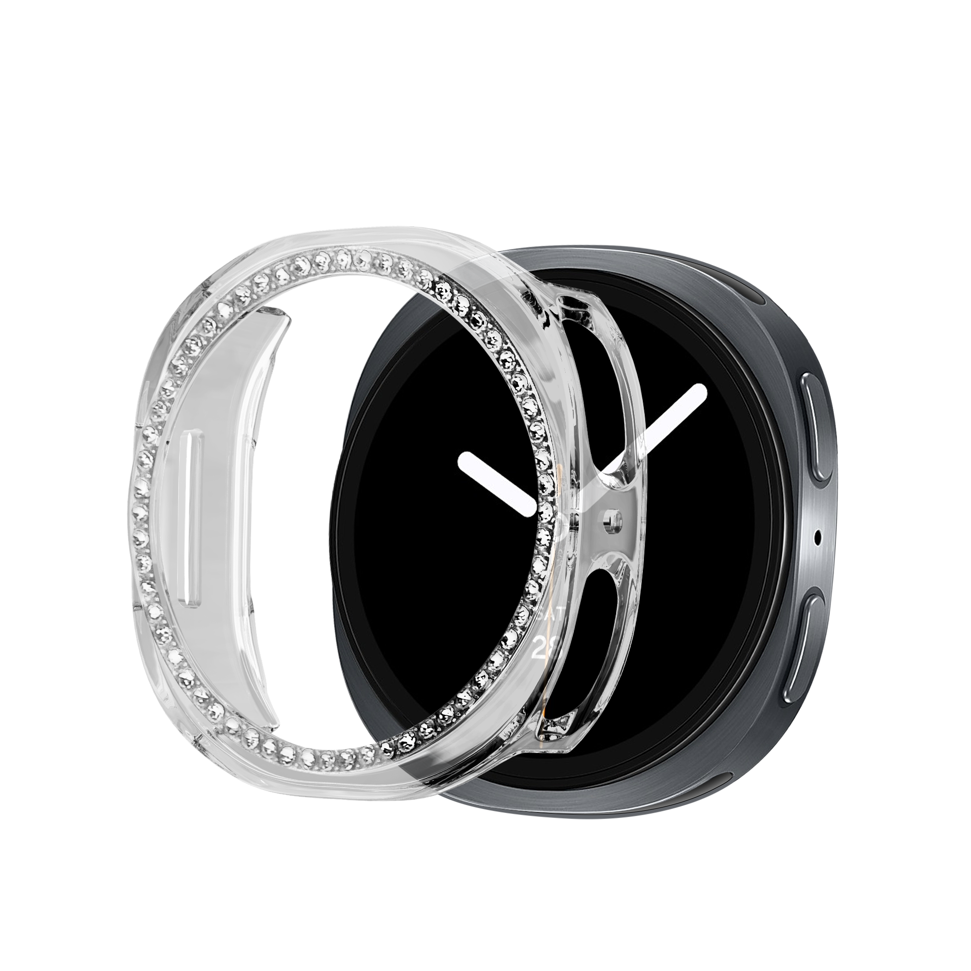 Bandz Samsung Galaxy Watch 8 - 40mm Diamant PC Hülle (Transparant)
