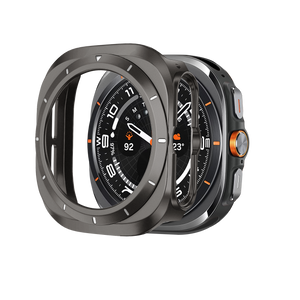 Bandz Samsung Galaxy Watch Ultra Bezel PC Hülle (Titan Grau mit Weiß)