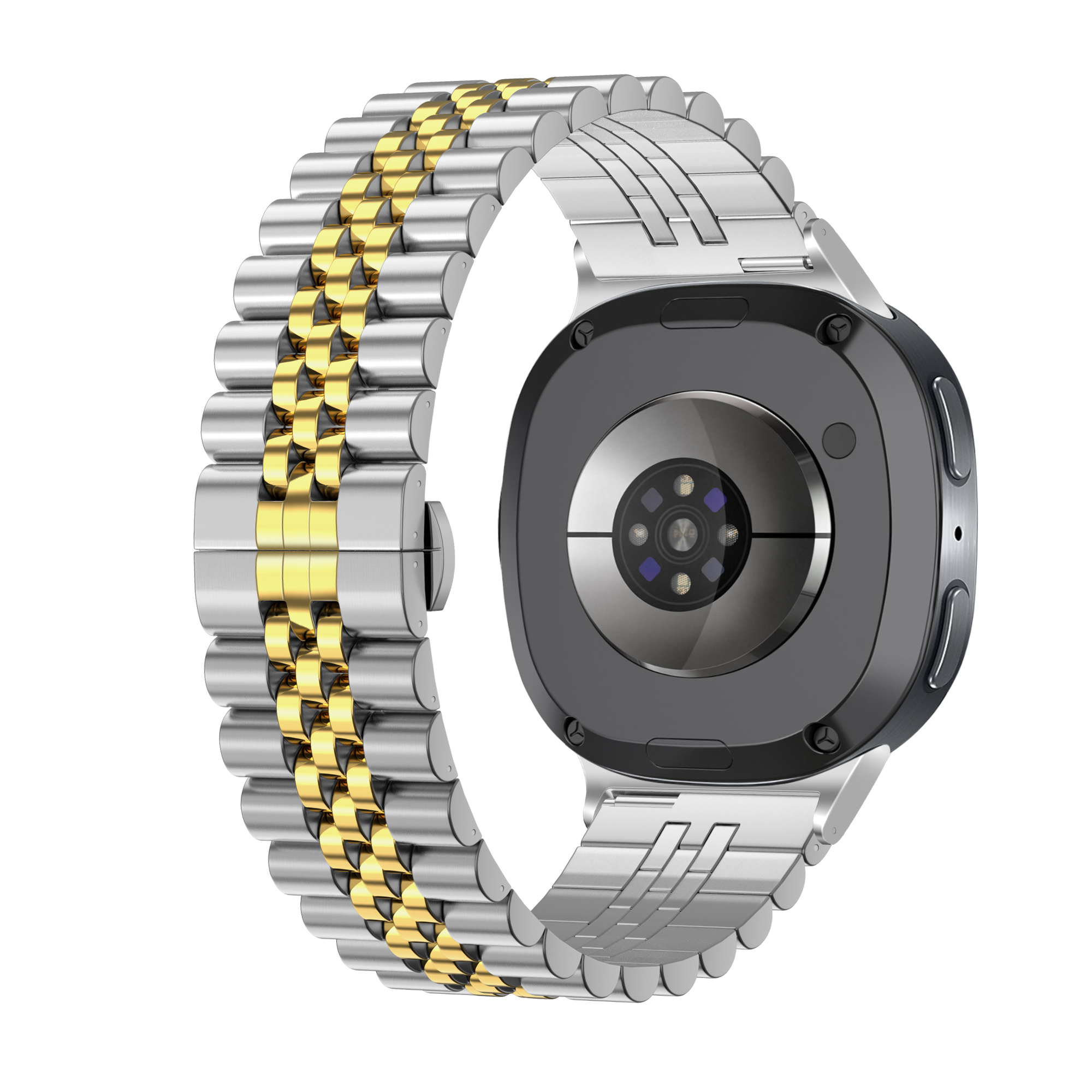 Samsung Galaxy Watch 8 - 44mm Jubilee Stahlarmband (Silber/Gold)