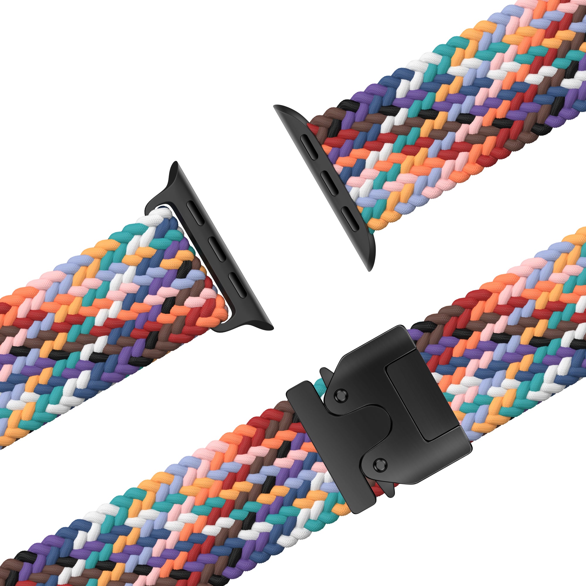 Bandz Apple Watch geflochtenes Nylon Band mit P-Schnalle (Regenbogen)