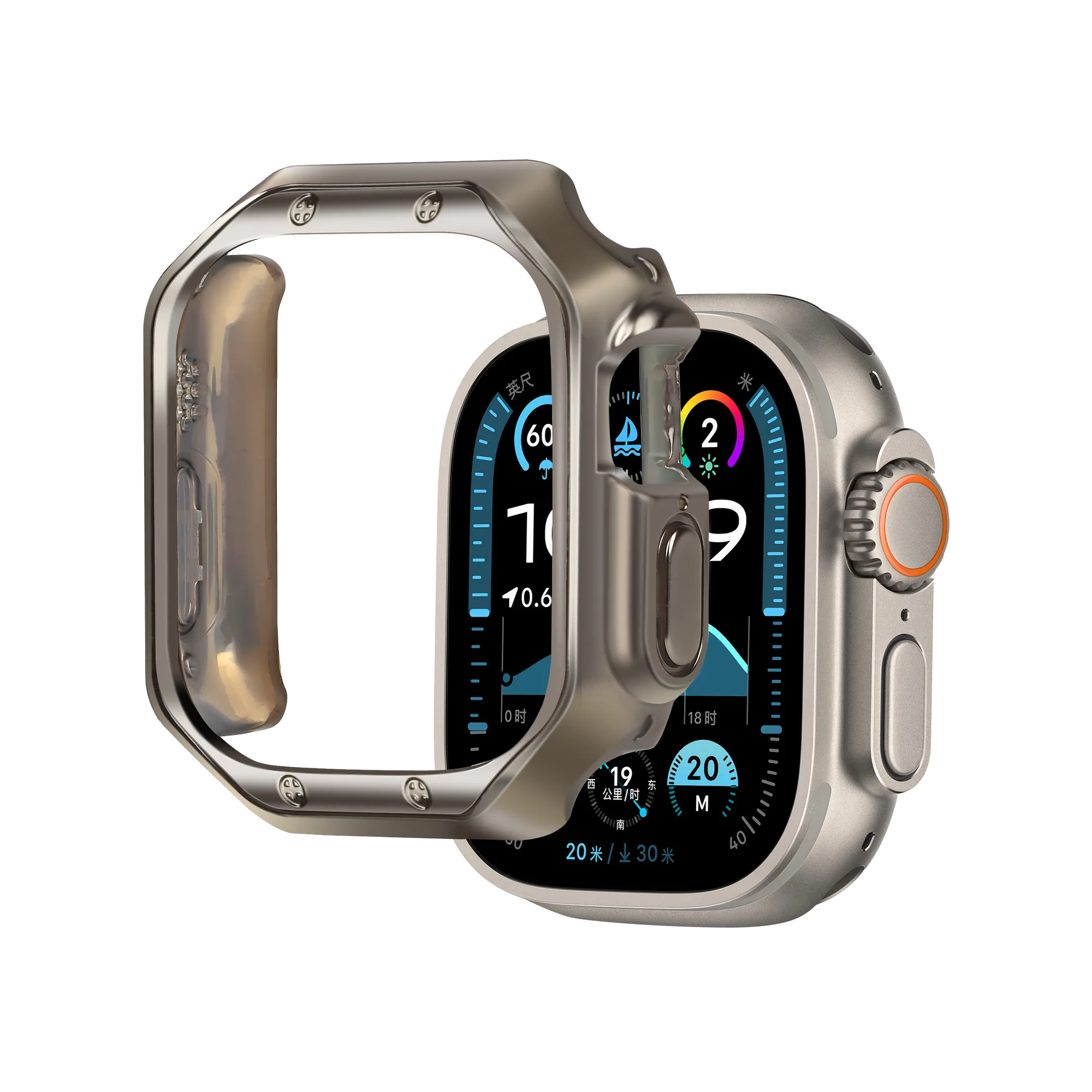 Bandz Apple Watch Ultra - 49mm Galvanized TPU Case  (Titanium)