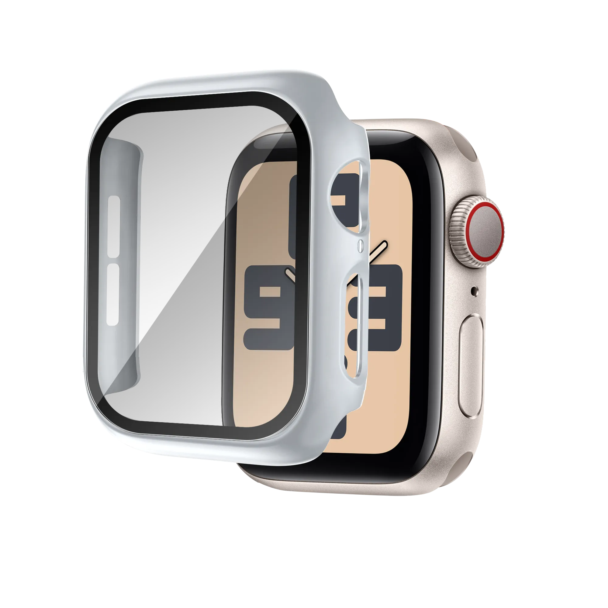 Bandz Apple Watch 10/11 PC-Gehäuse mit Glass (Silber)