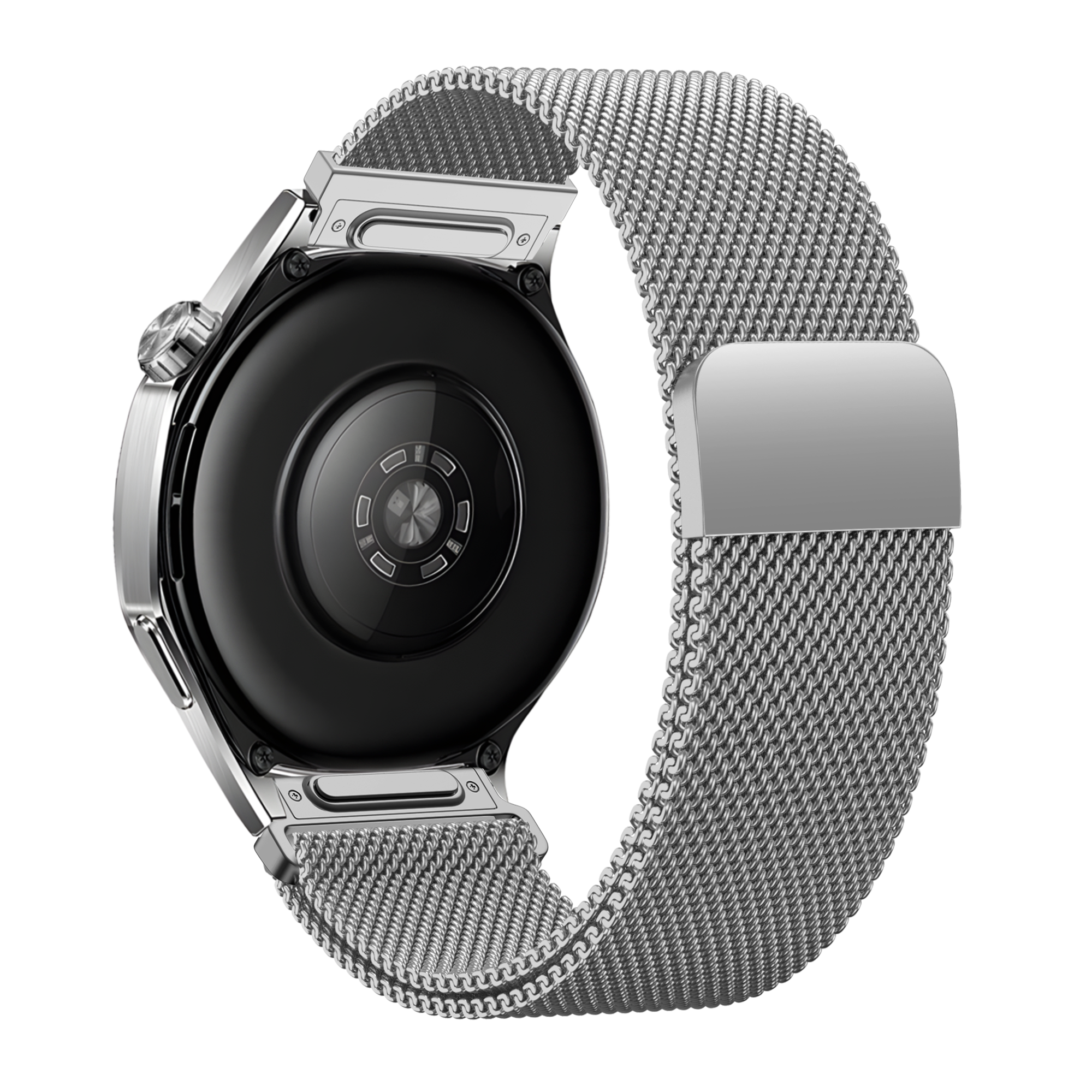 Bandz Huawei Watch GT 4 - 46mm 'One Push' Milanese Armband (Silber)