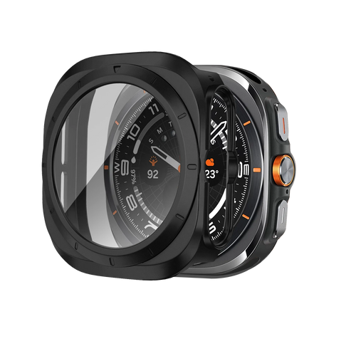 Bandz Samsung Galaxy Watch Ultra PC-Gehäuse mit Glass (Schwarz)