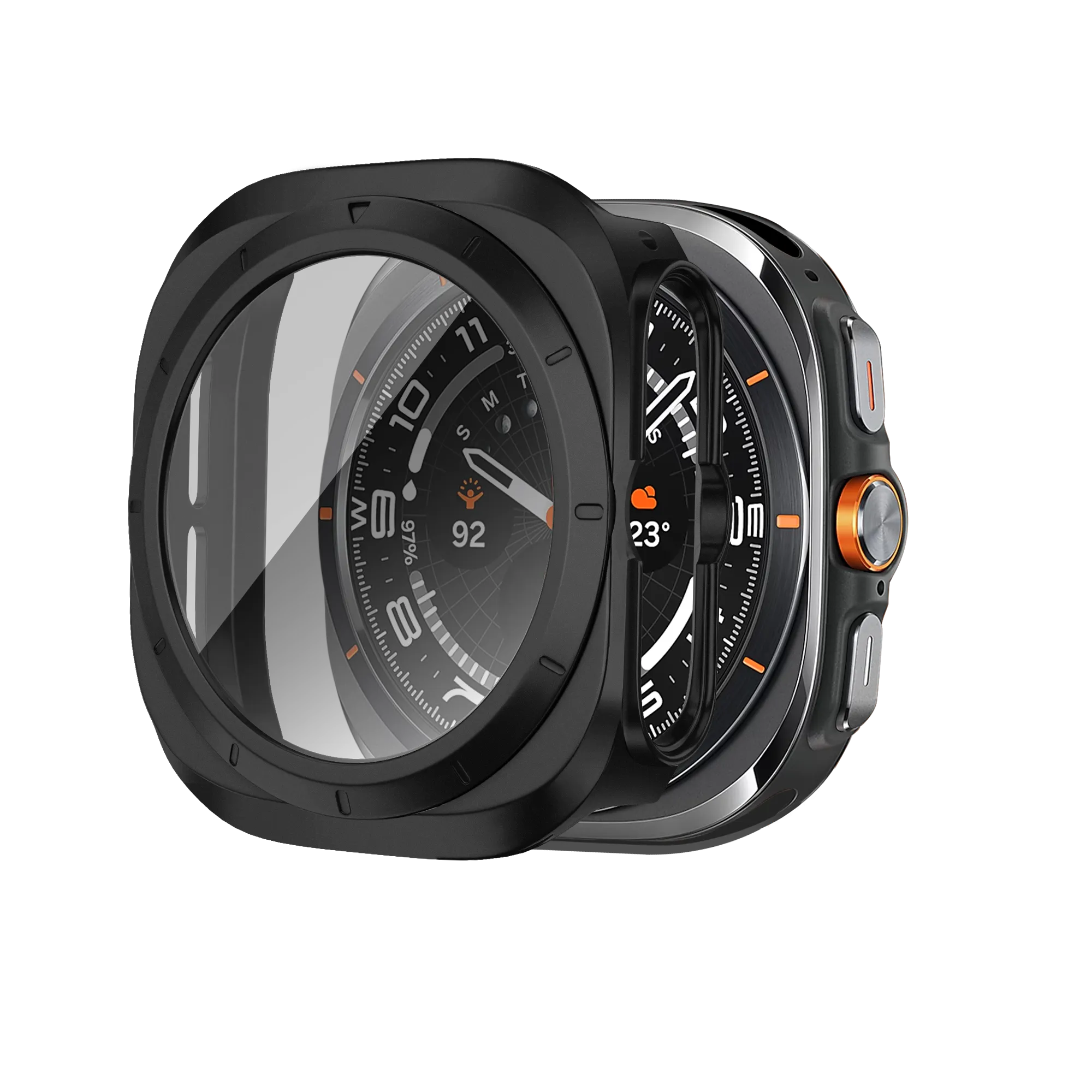Bandz Samsung Galaxy Watch Ultra PC-Gehäuse mit Glass (Schwarz)