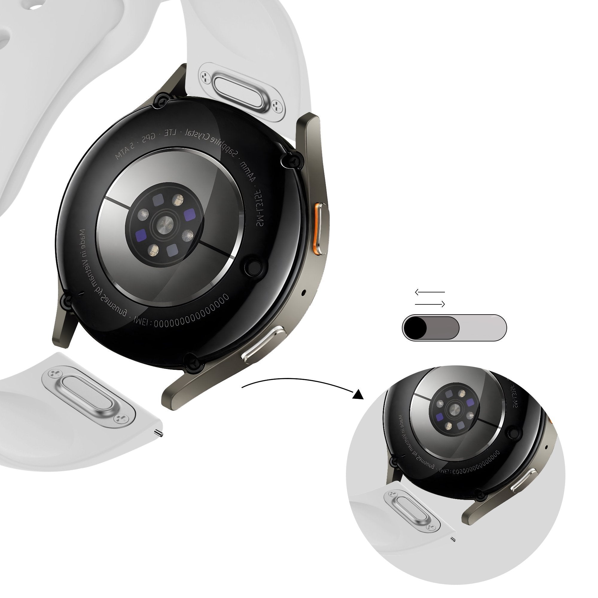 Bandz Huawei Watch GT 3 42mm Sport Armband 'Easy Fit' (Weiß)