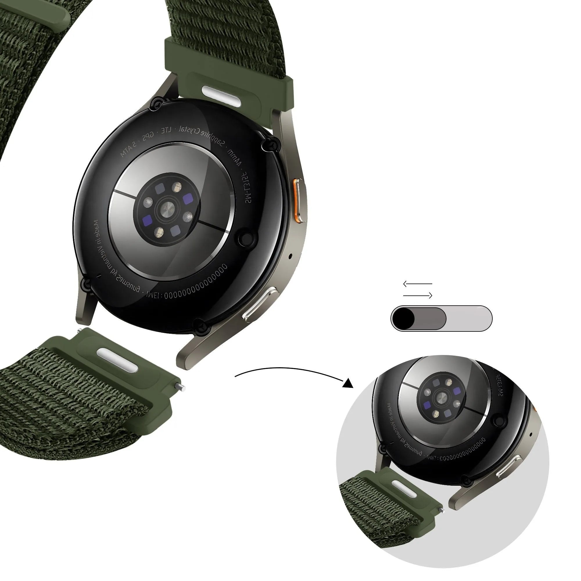 Bandz Oppo Watch X2 Nylonarmband 'Easy Fit' (Grün)