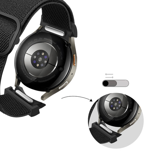 Bandz Samsung Galaxy Watch 4 44mm Elastic Strap 'Easy Fit' (Black)