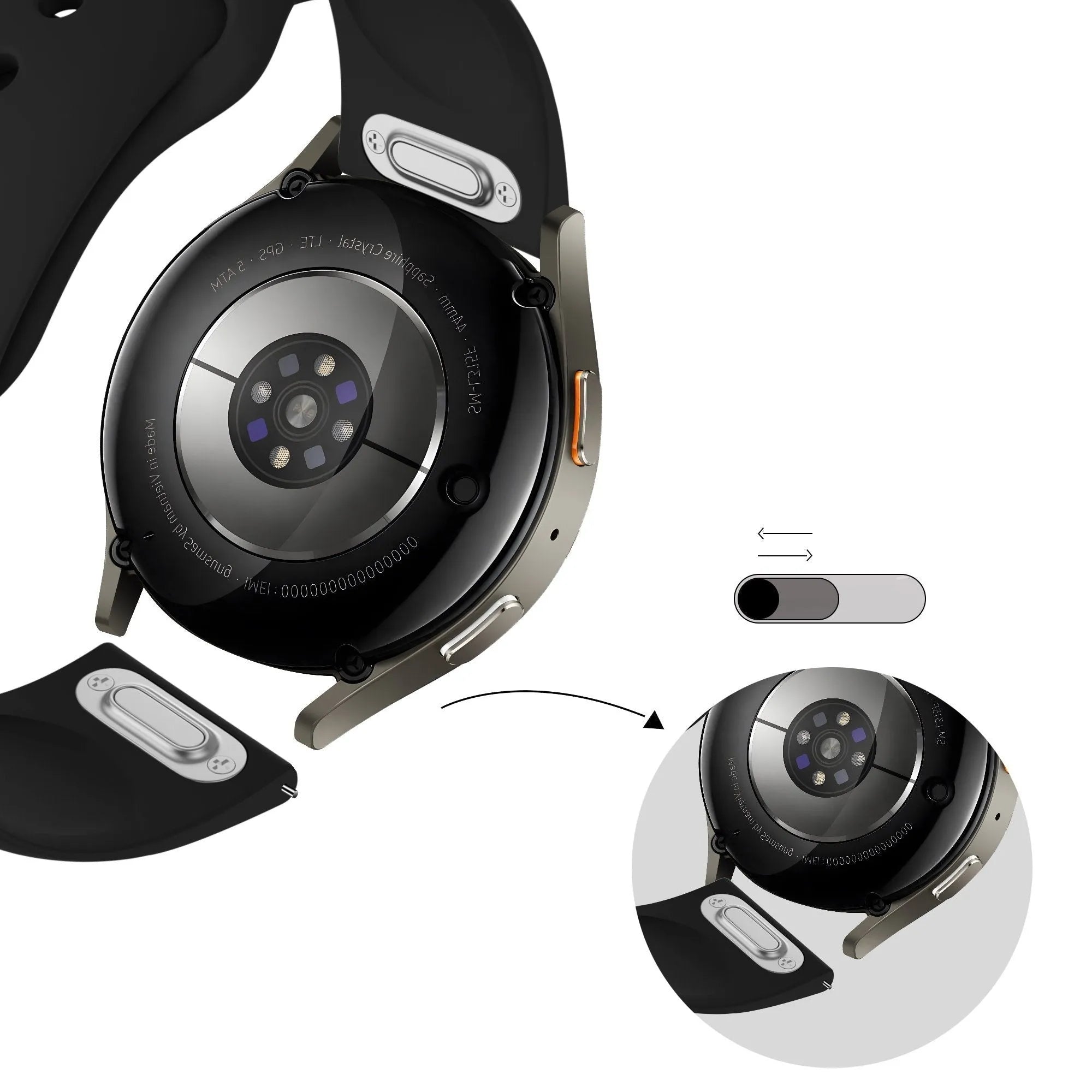Bandz Oppo Watch X2 Mini Sportarmband 'Easy Fit' (Schwarz)