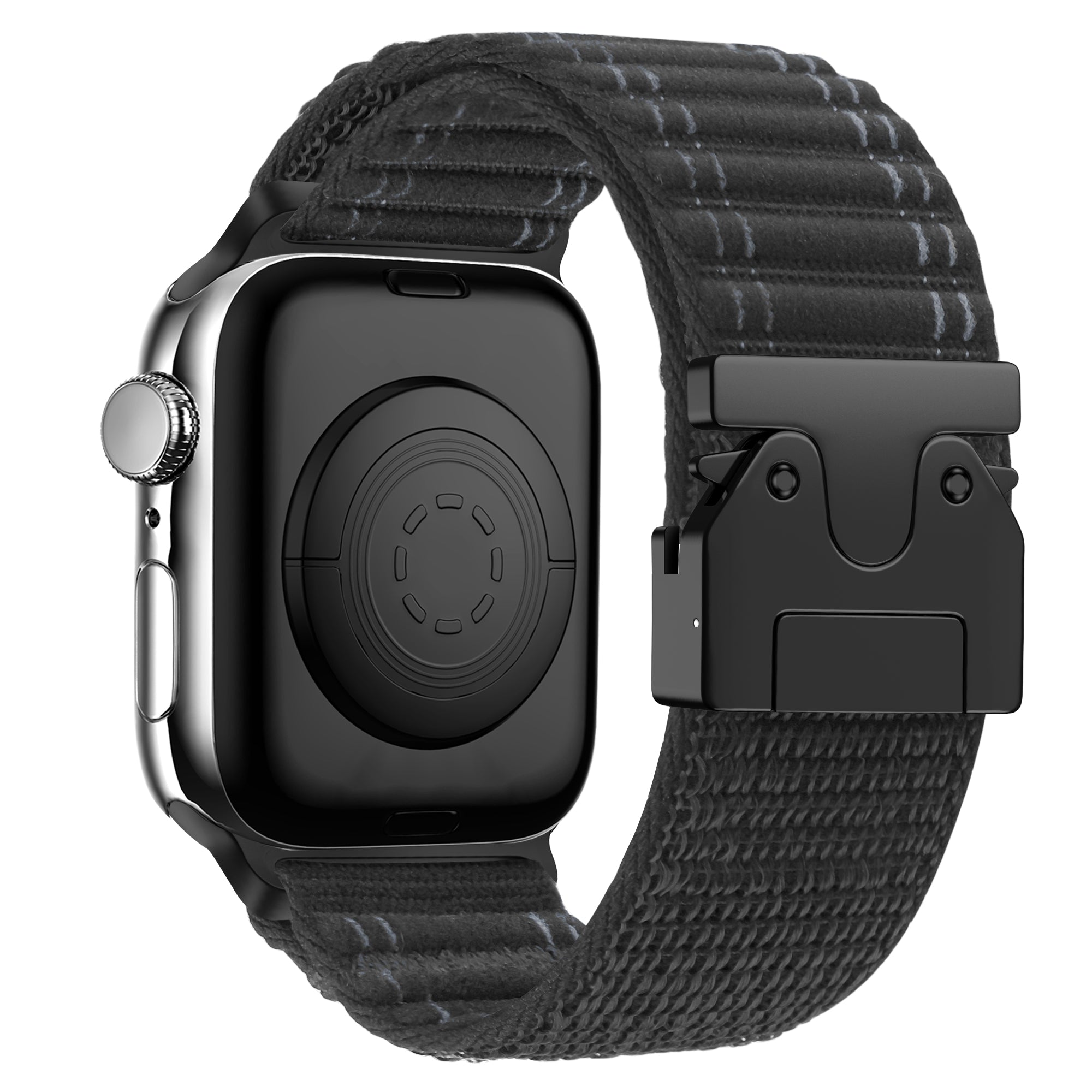 Bandz Apple Watch Nylon Band 'Deluxe' mit P-Schnalle (Schwarz)