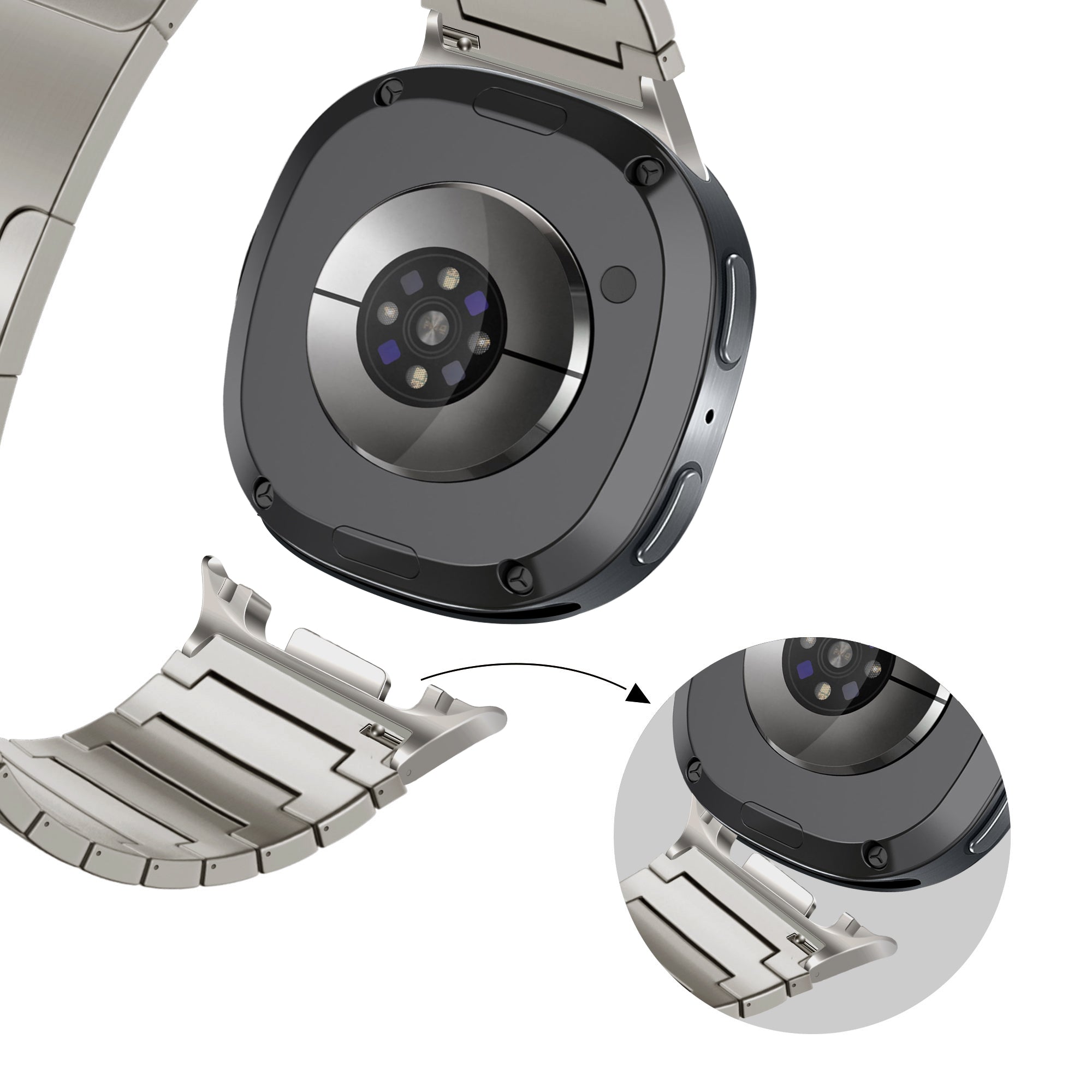 Bandz Samsung Galaxy Watch 8 - 44mm Titanarmband 'One Bead' (Titan)