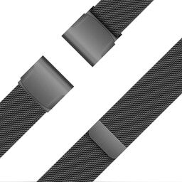 Bandz Garmin Instinct 3 - 45mm Milanese Loop Armband (Schwarz)