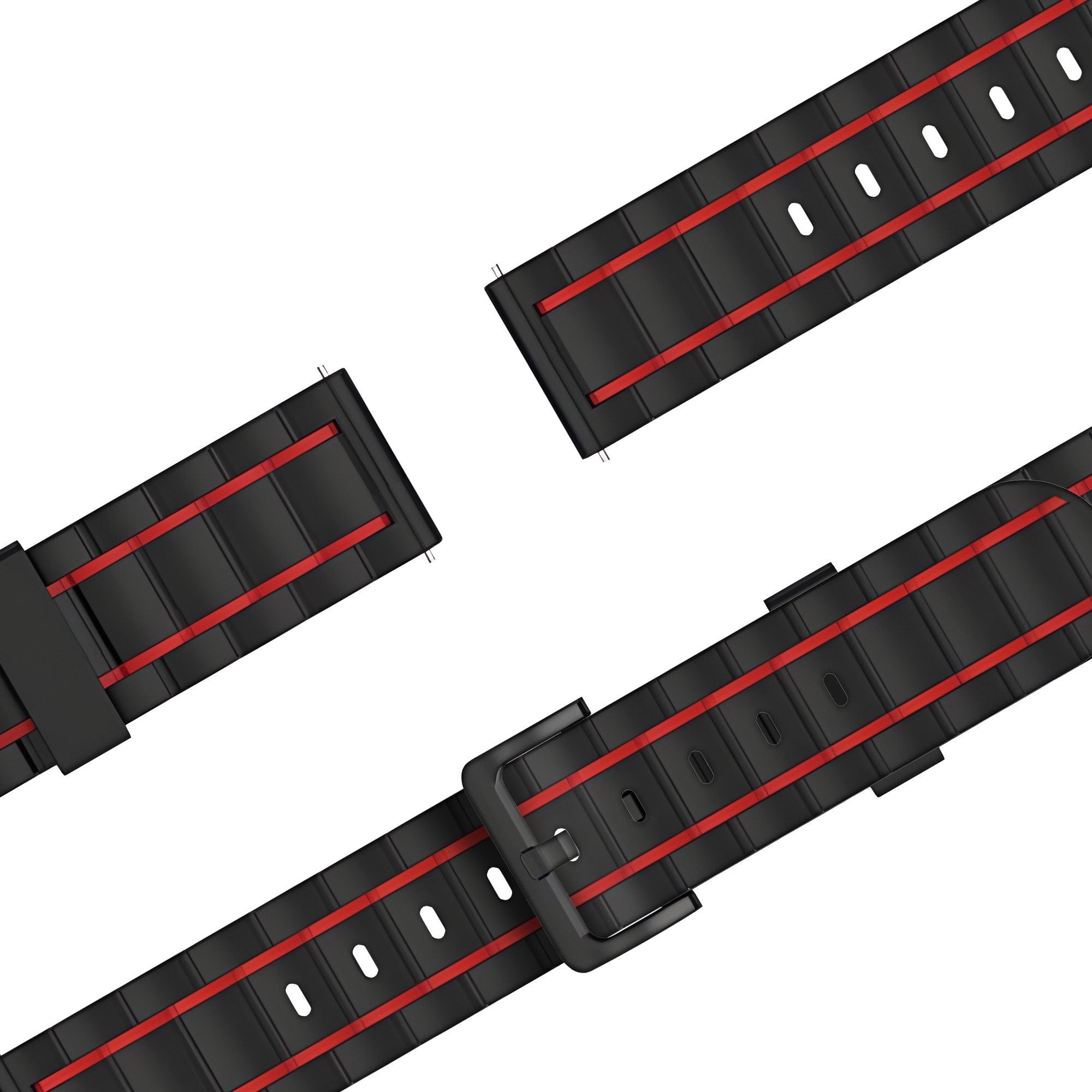 Bandz OnePlus Watch 3 Sportarmband gestreift (Schwarz/Rot)