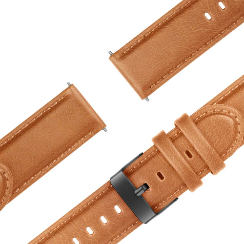 Bandz Pebble Round 2 - 20mm Lederarmband 'Classic' (Braun)