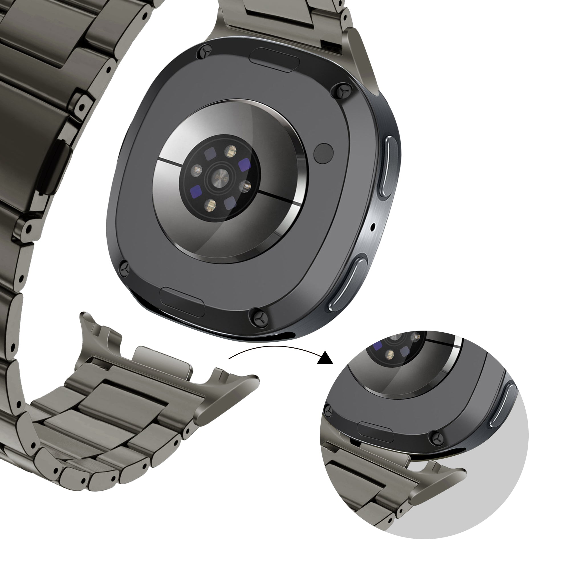 Bandz Samsung Galaxy Watch 8 - 44mm Stahlarmband 'Classic' (Graphit)