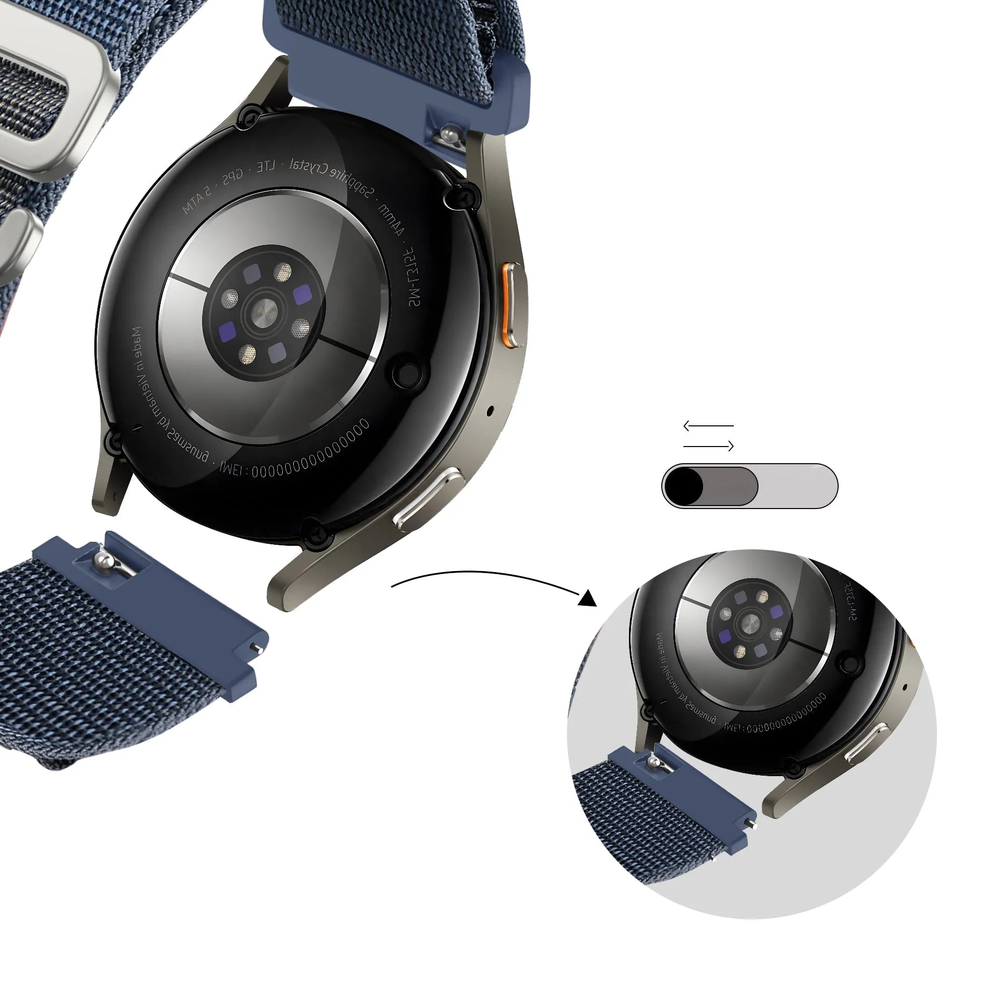 Bandz Amazfit GTS 2 Alpine Nylonarmband (Grau-Blau)