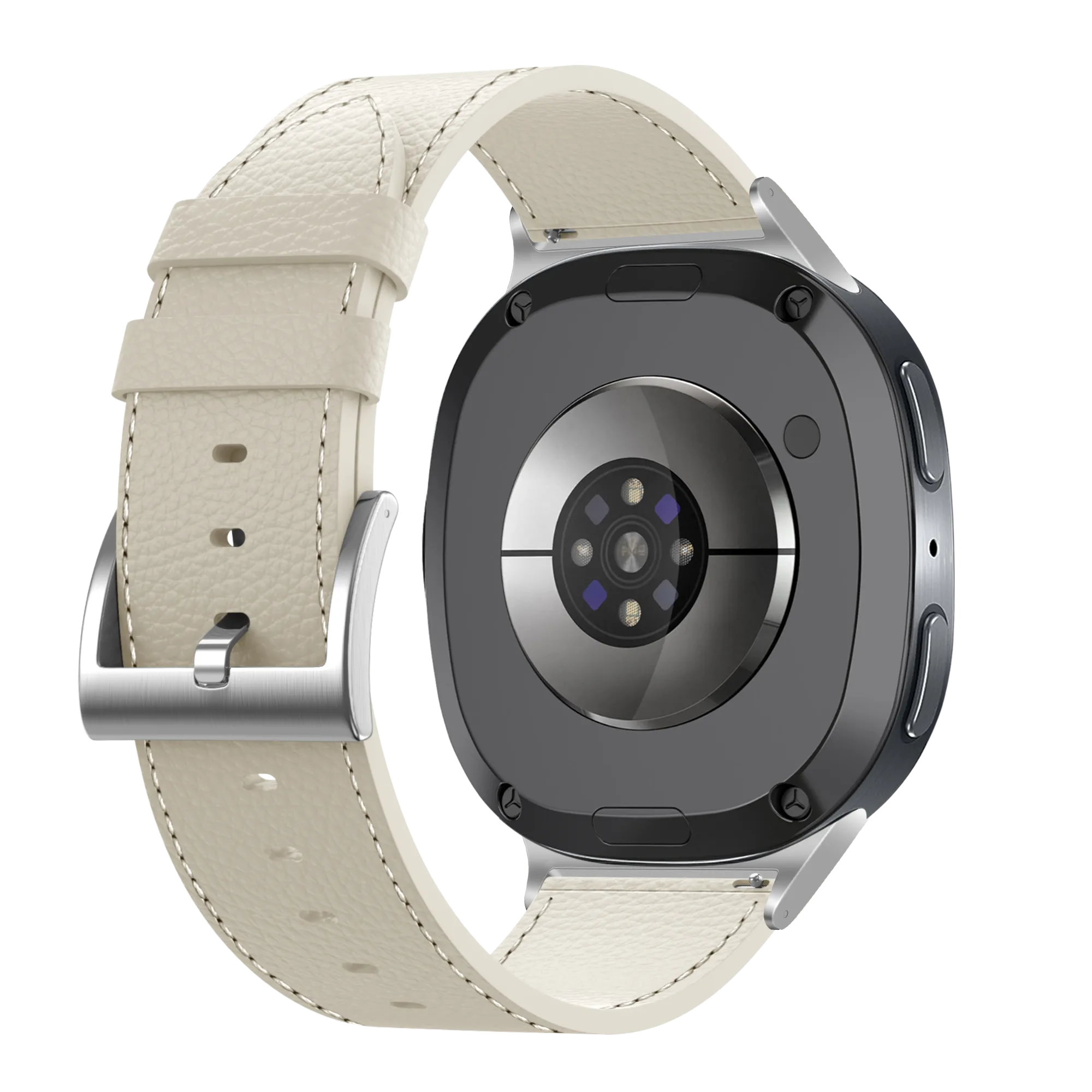 Samsung Galaxy Watch 8 - 40mm Gebürstetes Lederarmband (Beige)