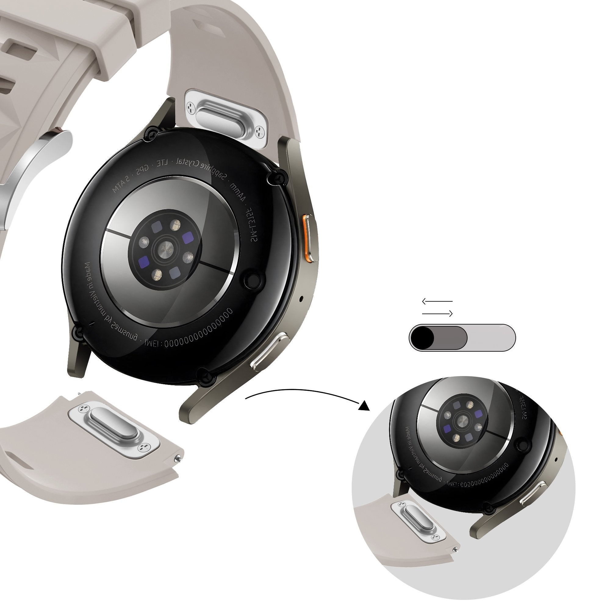 Bandz Huawei Watch 5 - 42mm Silikonarmband 'Easy Fit' (Polarstern)