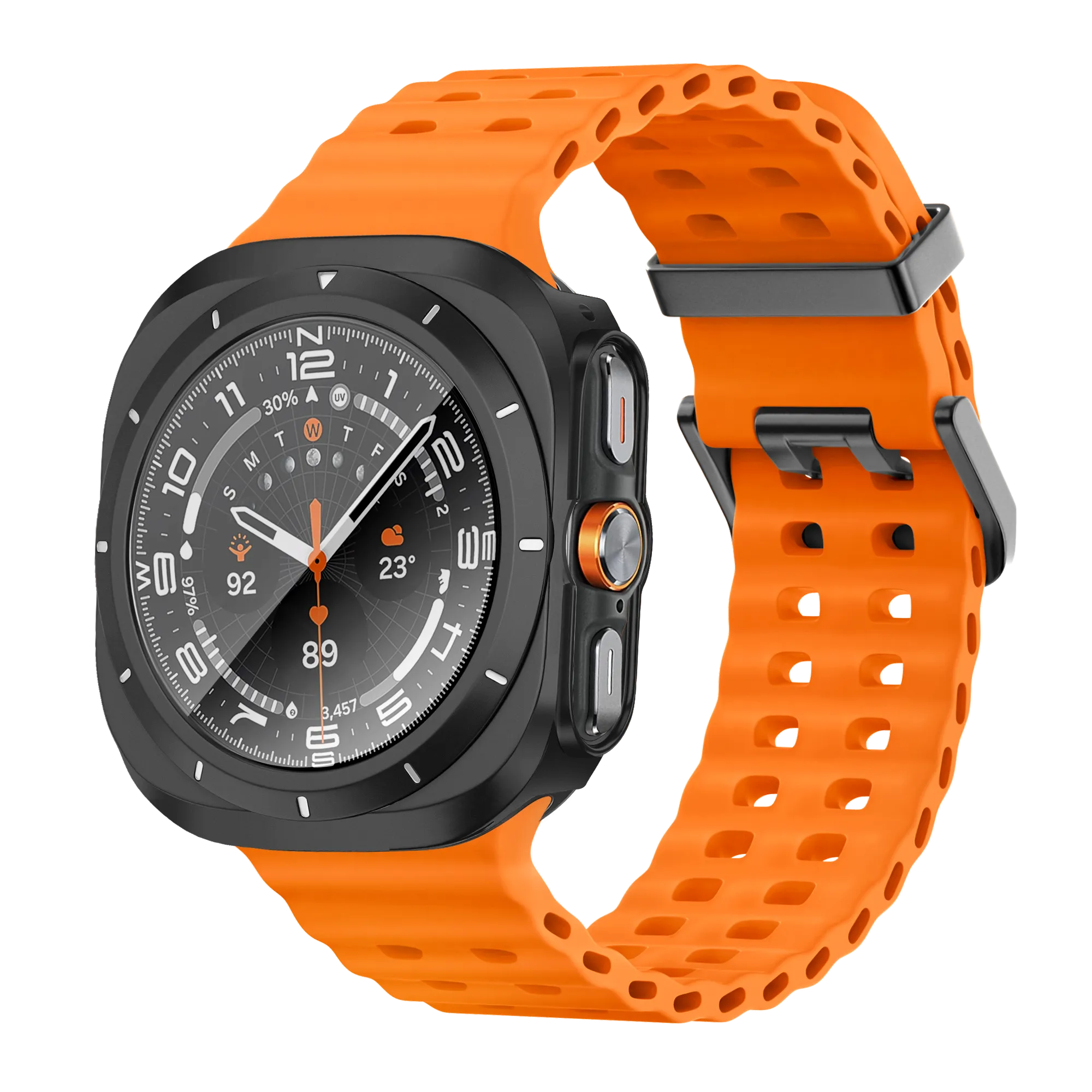 Bandz Samsung Galaxy Watch Ultra Bezel PC Case (Black with White)