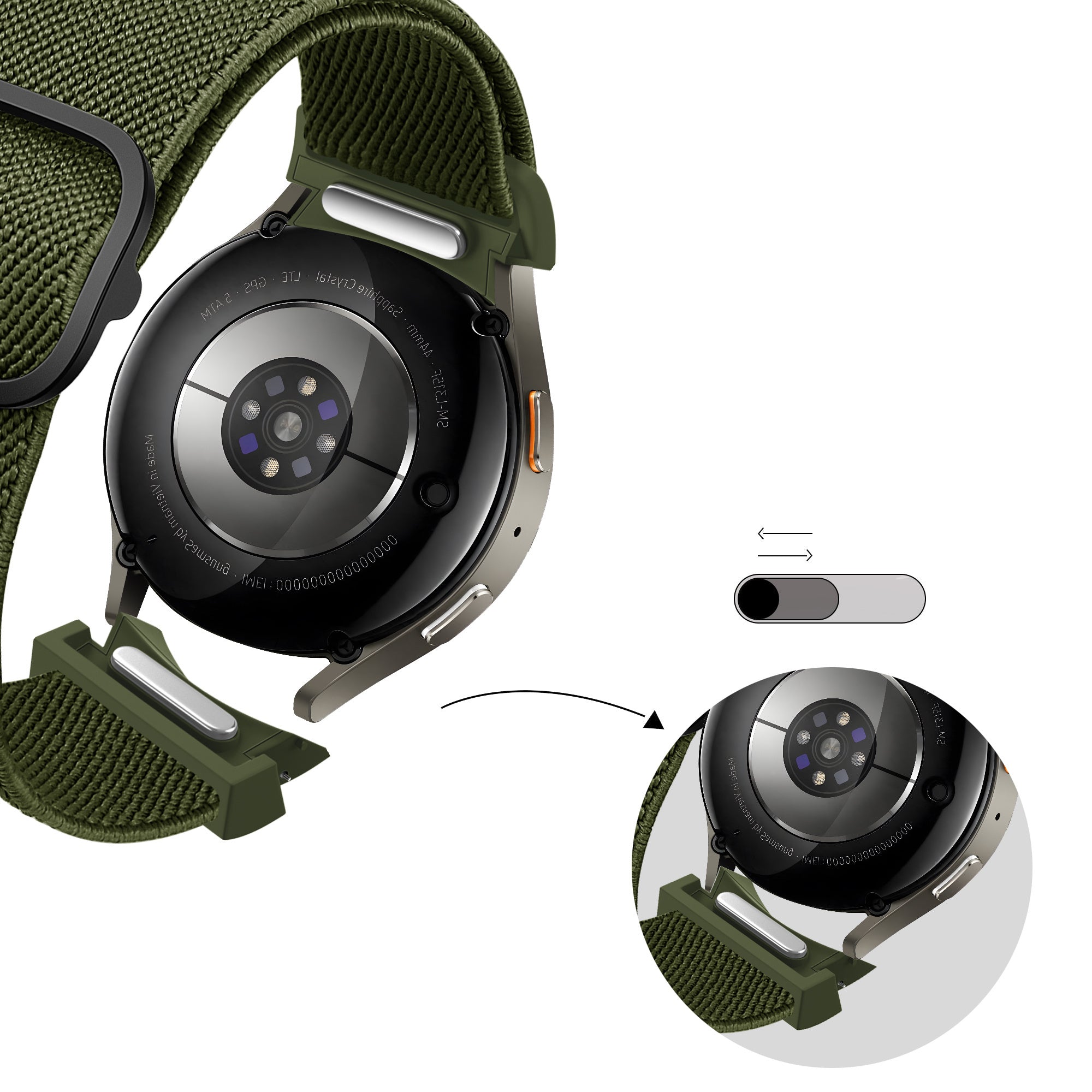 Bandz Samsung Galaxy Watch 4 44mm Elastic Strap 'Easy Fit' (Green)