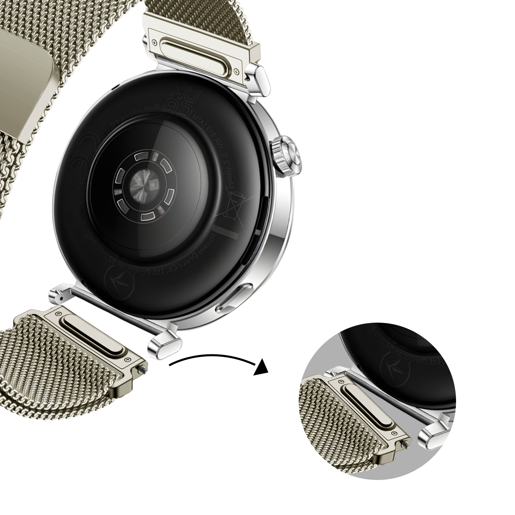 Bandz Xiaomi Watch S4 - 41mm Milanese Armband 'Easy fit' (Polarstern)