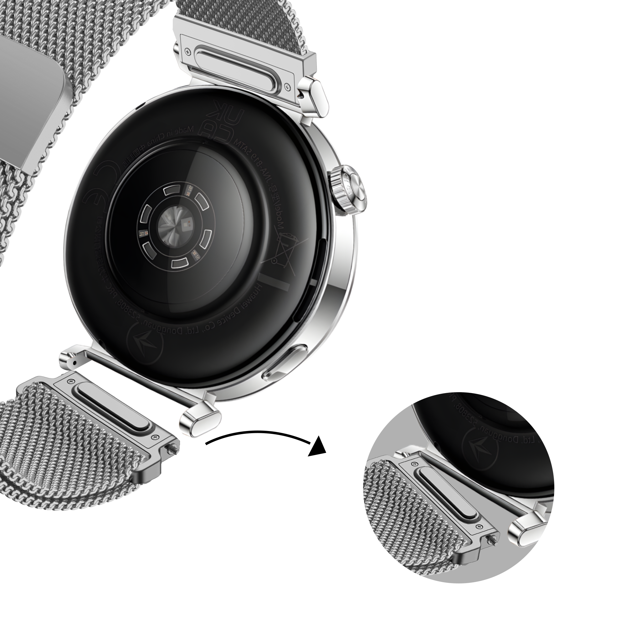 Bandz Fossil Gen 5e - 42mm Milanese Armband 'Easy fit' (Silber)