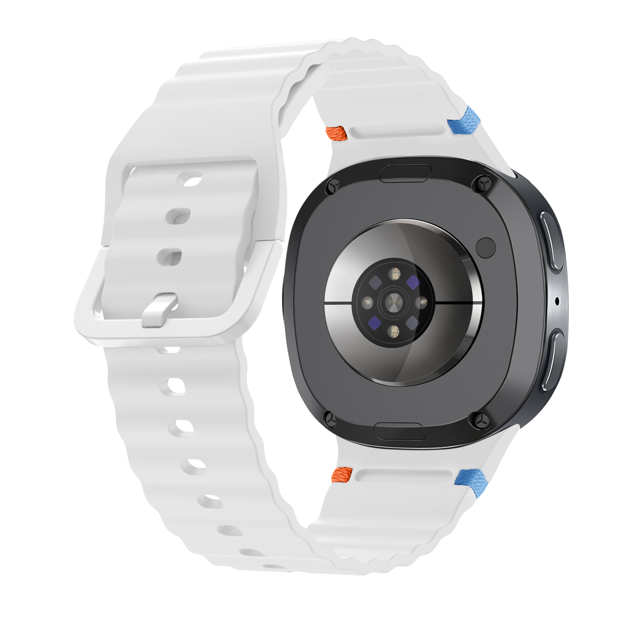 Samsung Galaxy Watch 8 - 44mm Wave Silicone Strap (White)