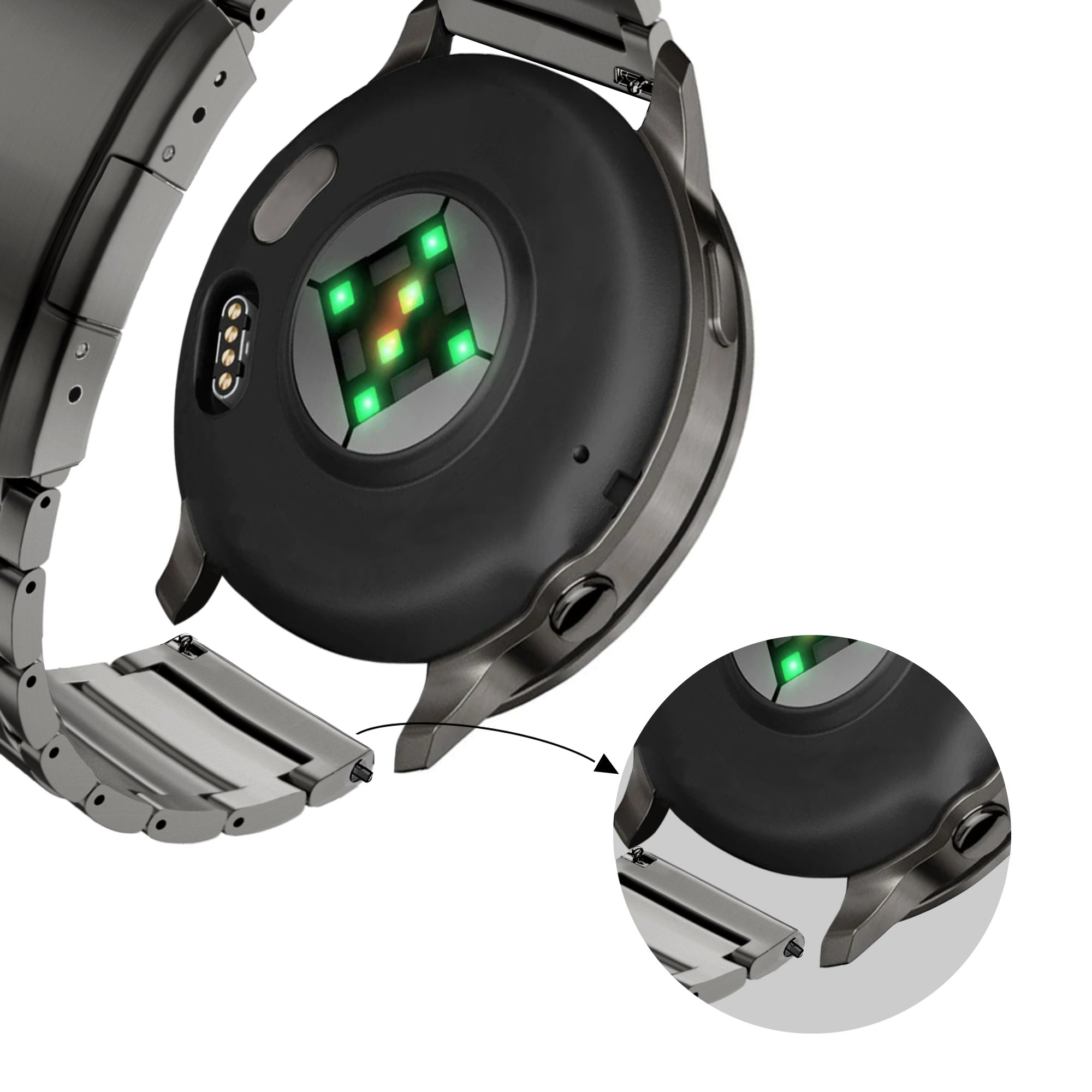 Bandz Garmin D2 Air X15 Titan Gliederarmband (Graphit)