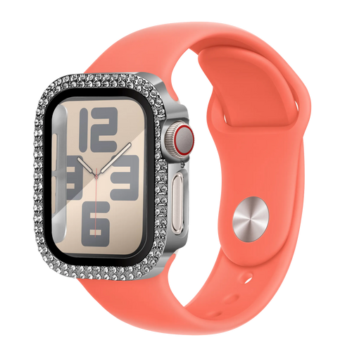 Bandz Apple Watch 10/11 - 42mm Diamond Hülle mit Glass (Silber)