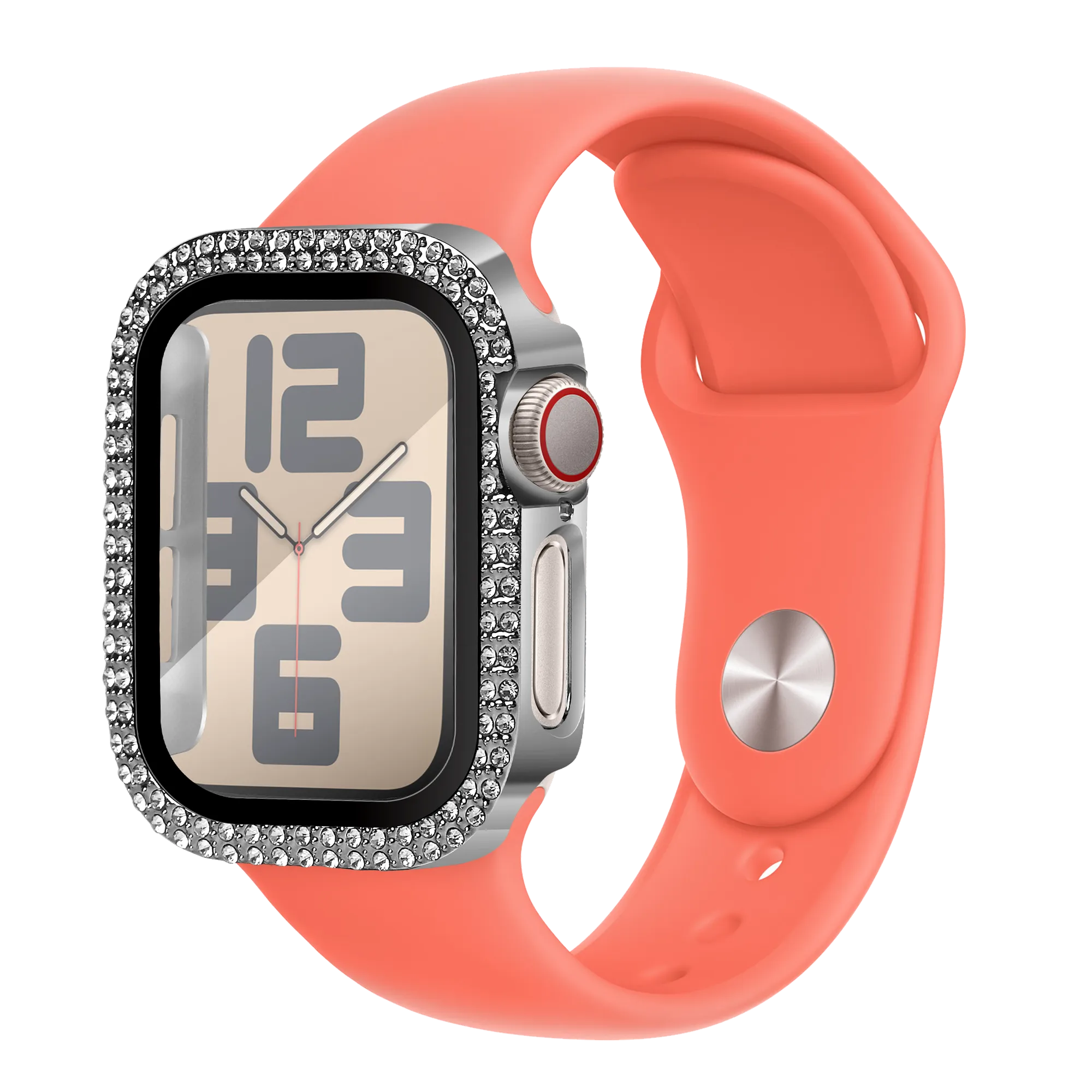 Bandz Apple Watch 10/11 - 42mm Diamond Hülle mit Glass (Silber)
