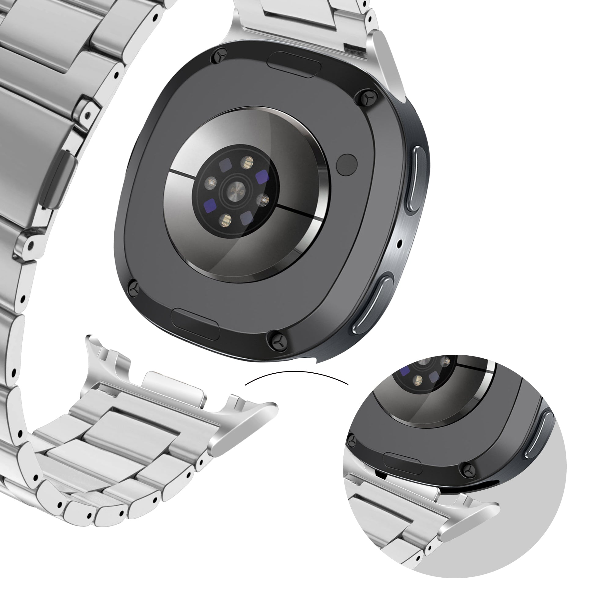 Bandz Samsung Galaxy Watch 8 - 40mm Stahlarmband 'Classic' (Silber)