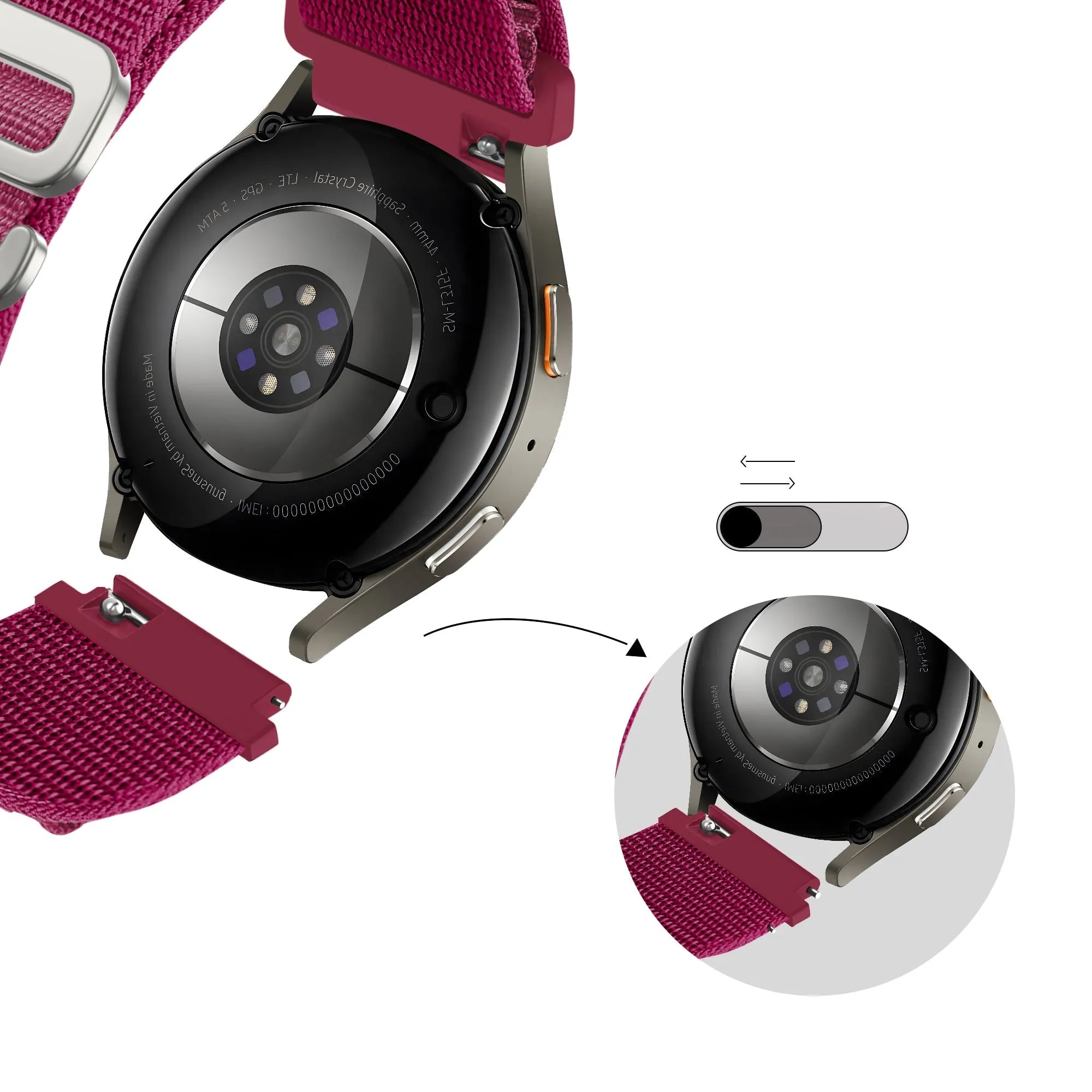 Bandz Xiaomi Amazfit Bip Alpine Nylon Strap (Rose-Red)