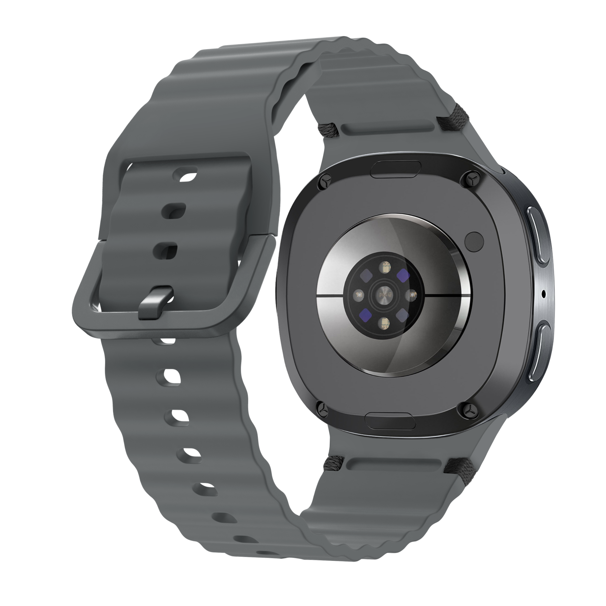 Samsung Galaxy Watch 8 Classic Wave Silikonarmband (Dunkel Grau)