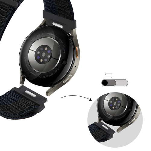 Bandz Oppo Watch X Nylonarmband 'Easy Fit' (Schwarz/Blau)
