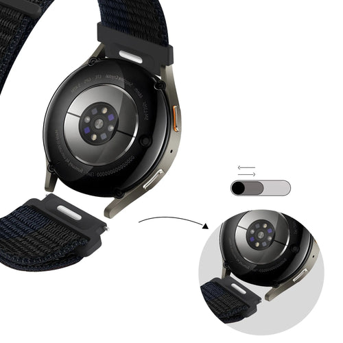 Bandz Oppo Watch X Nylonarmband 'Easy Fit' (Schwarz/Blau)