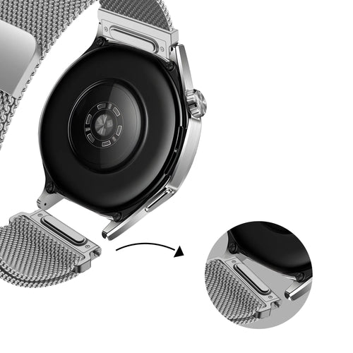 Bandz Huawei Watch GT 2 42mm Milanese Armband 'Easy fit' (Silber)